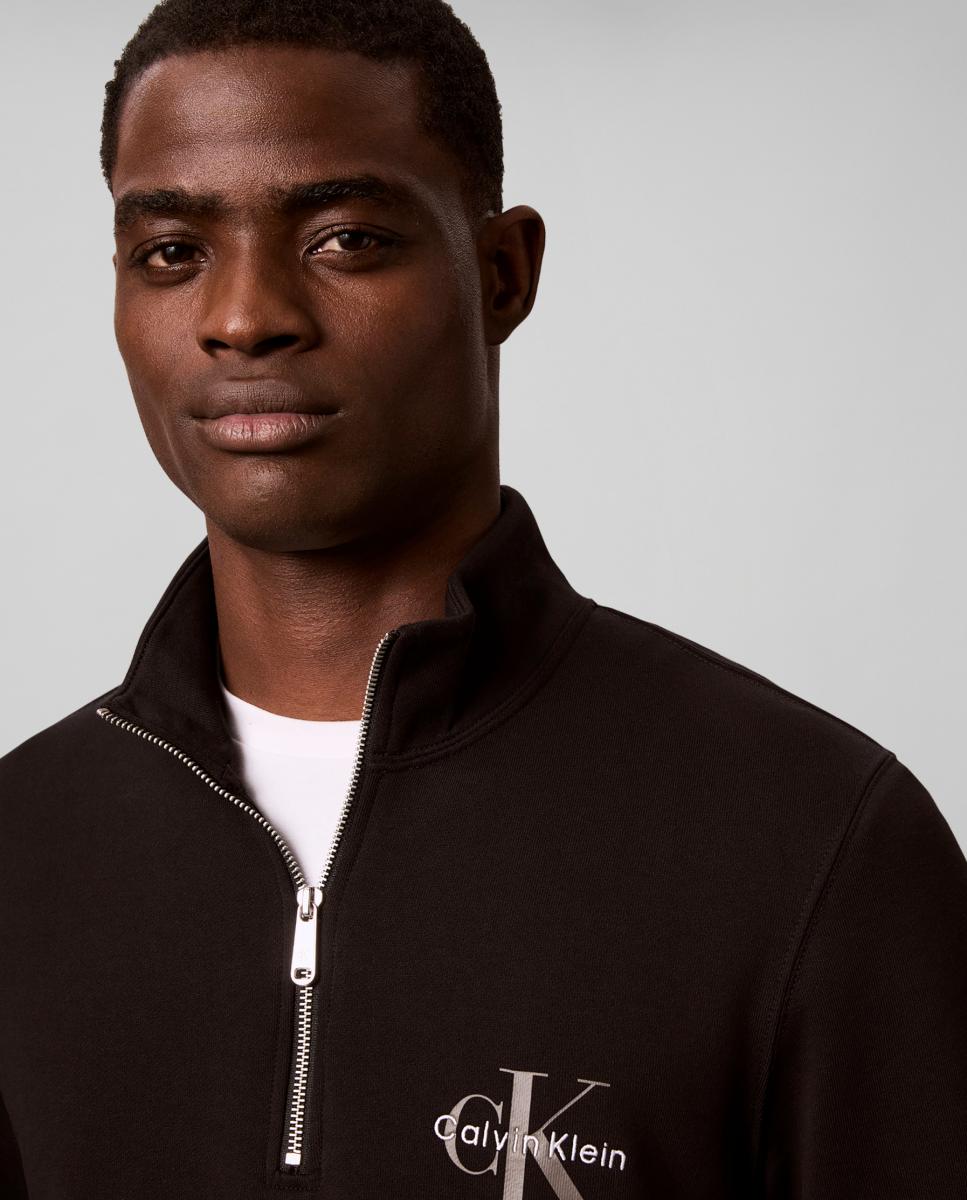 Imagen 3 de Sudadera Hombre monologo media cremallera - Calvin Klein Jeans - Negro Negro