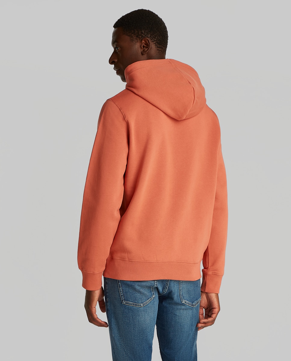 Sweatshirt com Capuz e Monograma Castanho-2
