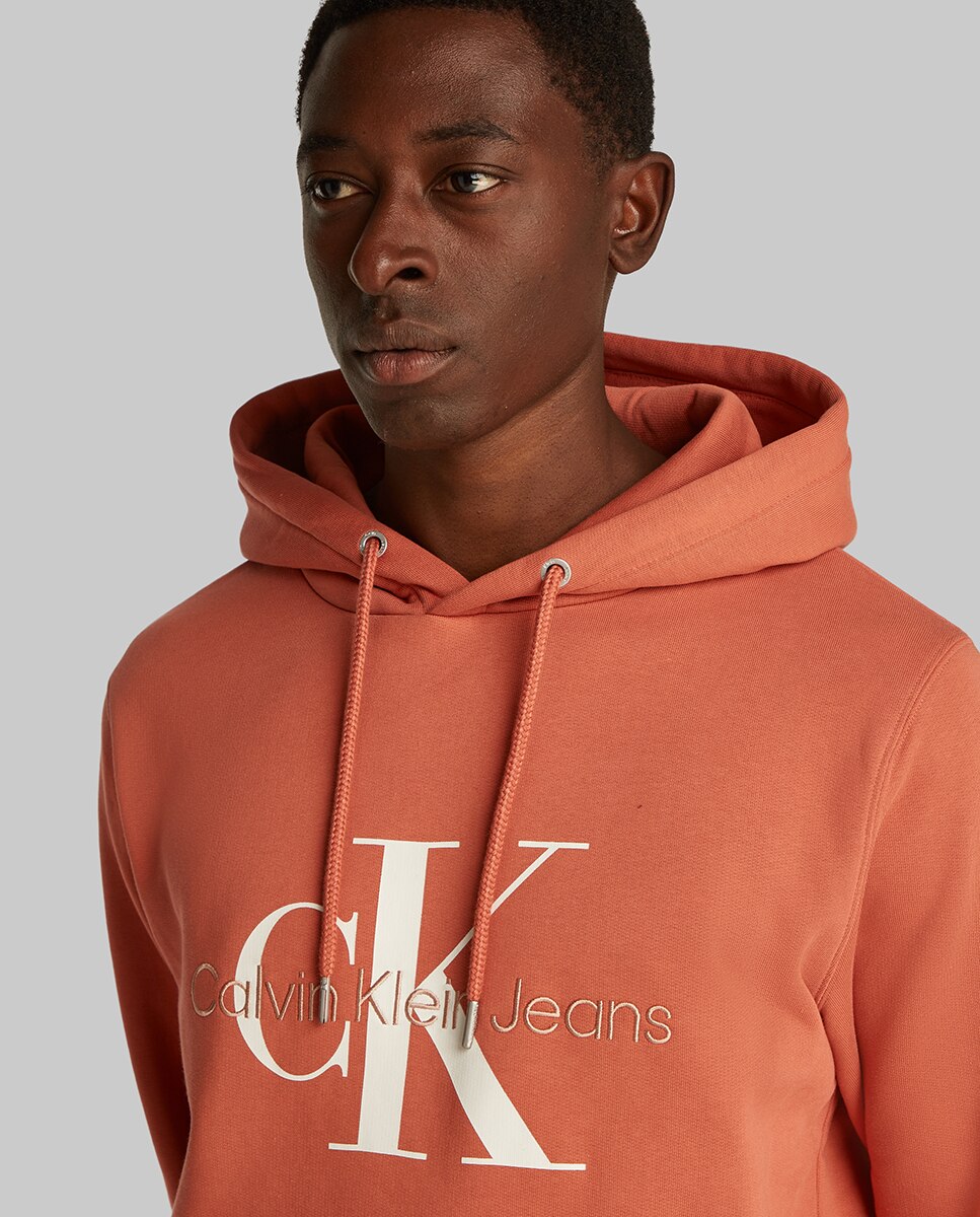 Sweatshirt com Capuz e Monograma Castanho-3