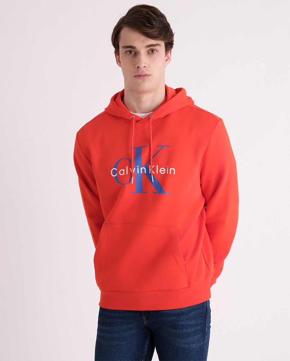 Sweatshirt com Capuz e Monograma Vermelho-1