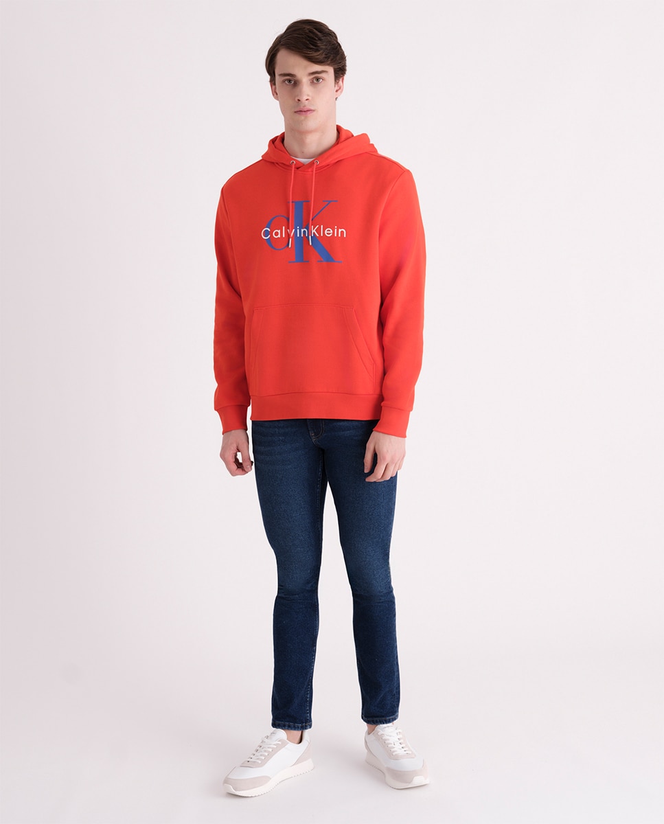 Sweatshirt com Capuz e Monograma Vermelho-4