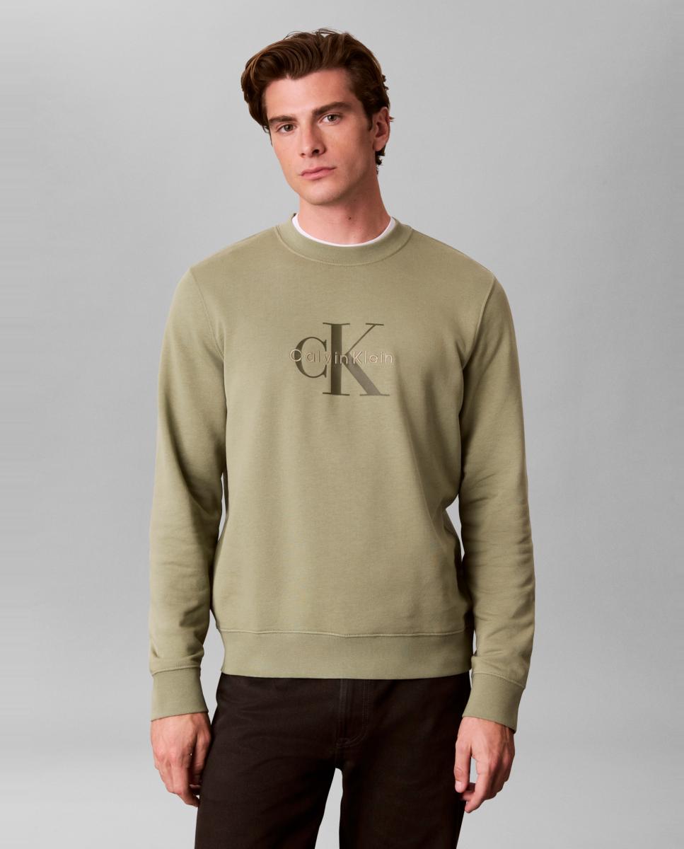 Sudadera Hombre con monologo - Calvin Klein Jeans - Verde Verde-1