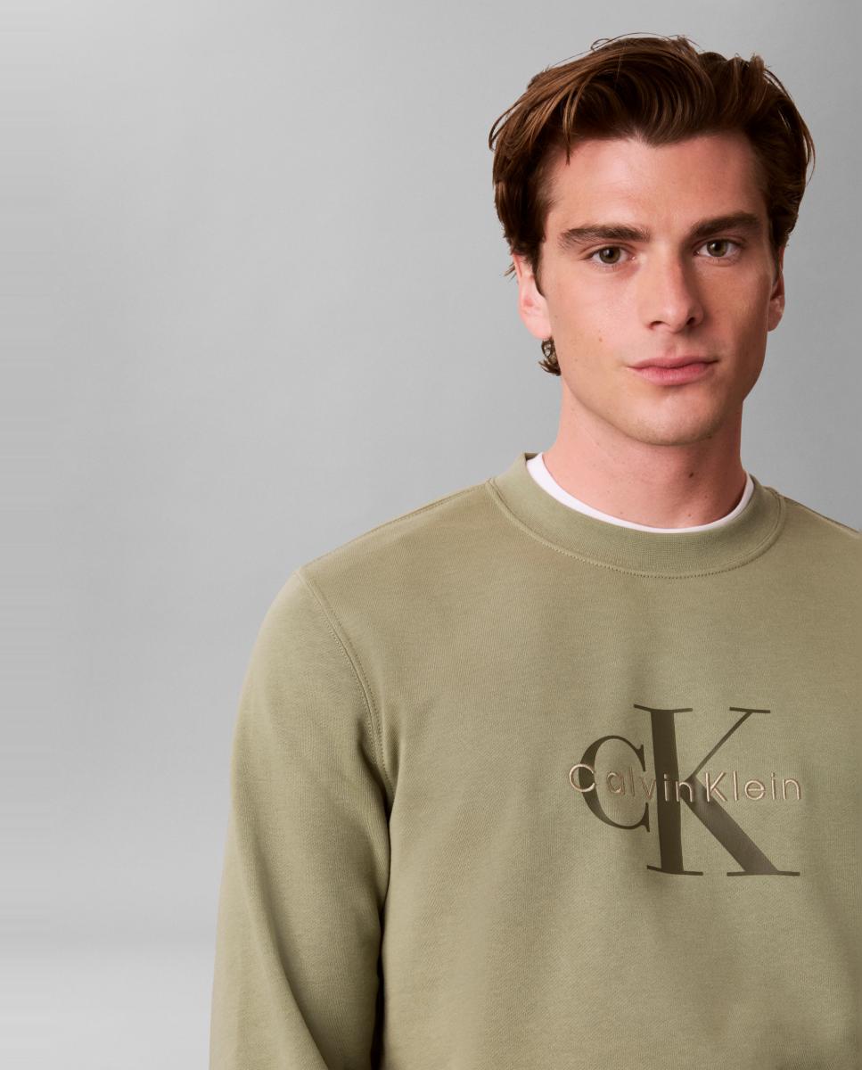 Sudadera Hombre con monologo - Calvin Klein Jeans - Verde Verde-3