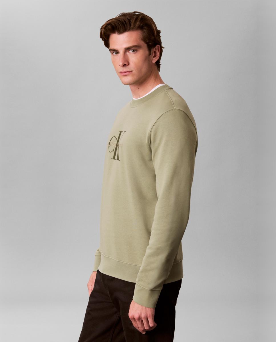 Sudadera Hombre con monologo - Calvin Klein Jeans - Verde Verde-4
