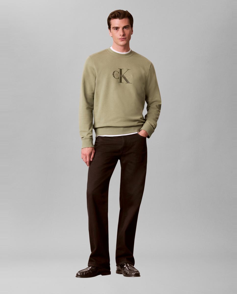 Sudadera Hombre con monologo - Calvin Klein Jeans - Verde Verde-6