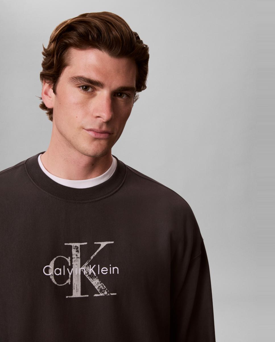 Sudadera Hombre premium con monologo pintado - Calvin Klein Jeans - Gris oscuro Gris oscuro-3