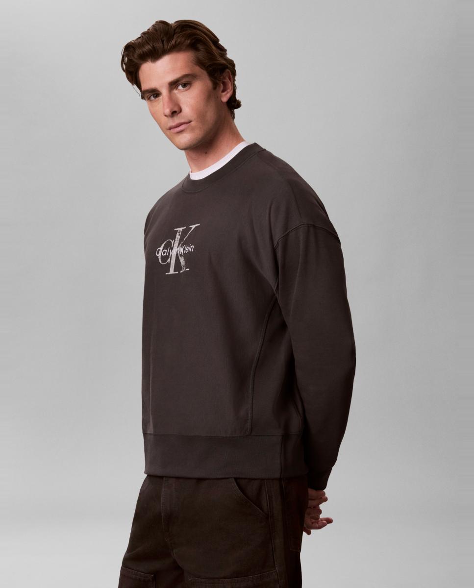 Sudadera Hombre premium con monologo pintado - Calvin Klein Jeans - Gris oscuro Gris oscuro-4