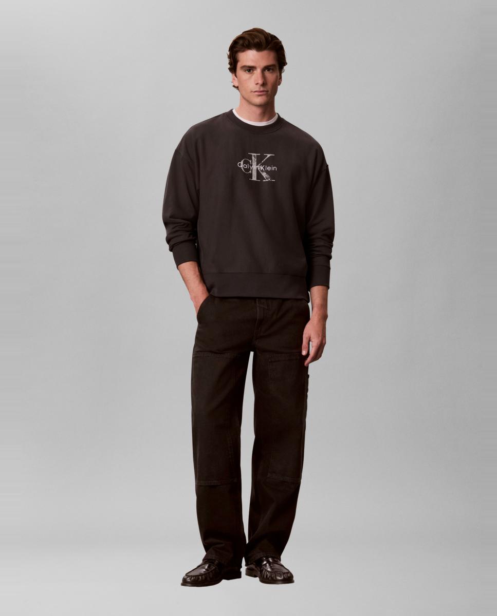 Sudadera Hombre premium con monologo pintado - Calvin Klein Jeans - Gris oscuro Gris oscuro-6