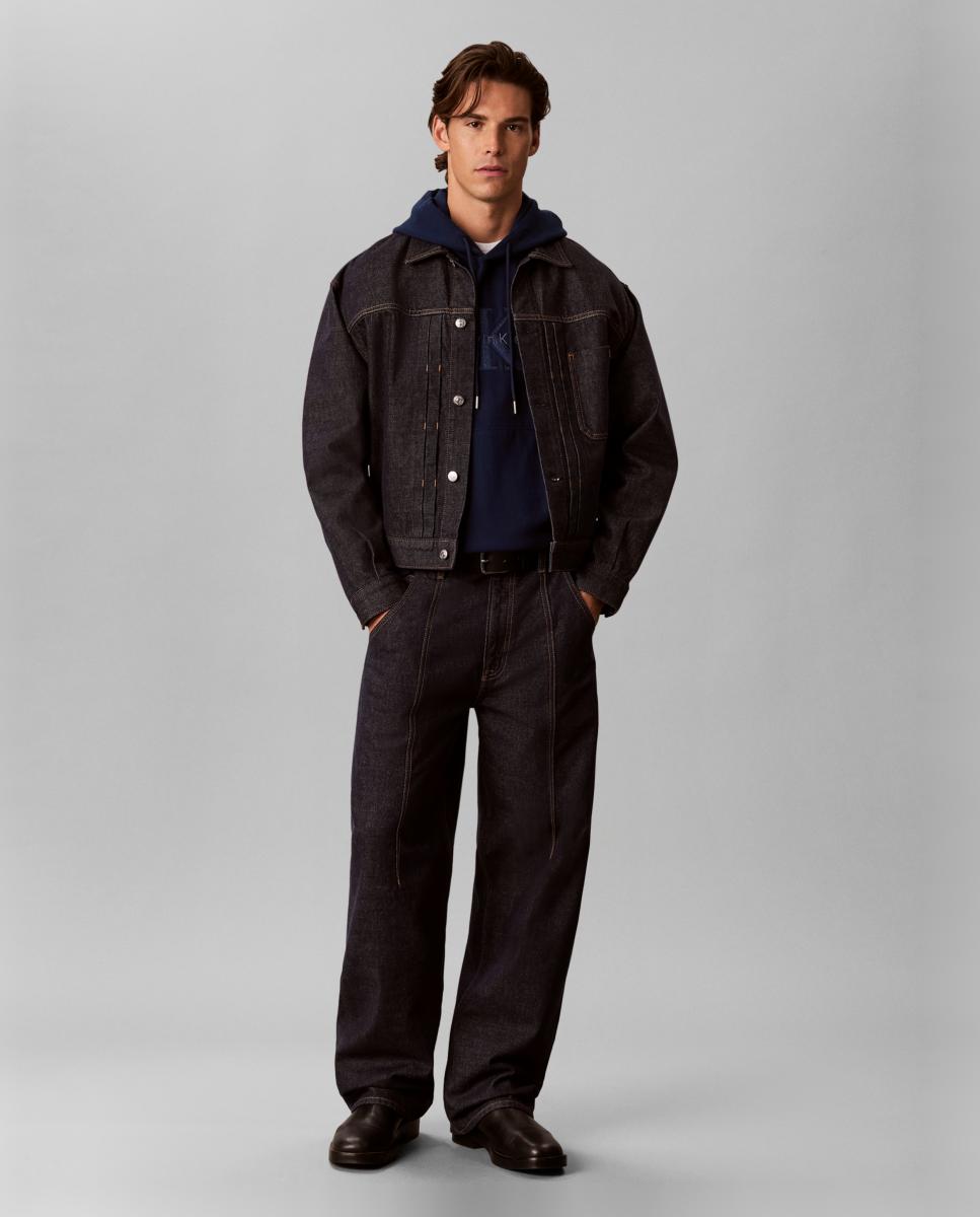 Sudadera Hombre con aplique denim logo - Calvin Klein Jeans - Azul Azul-6