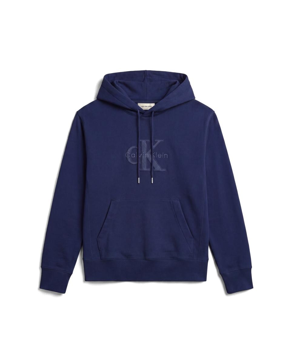 Sudadera Hombre con aplique denim logo - Calvin Klein Jeans - Azul Azul-5