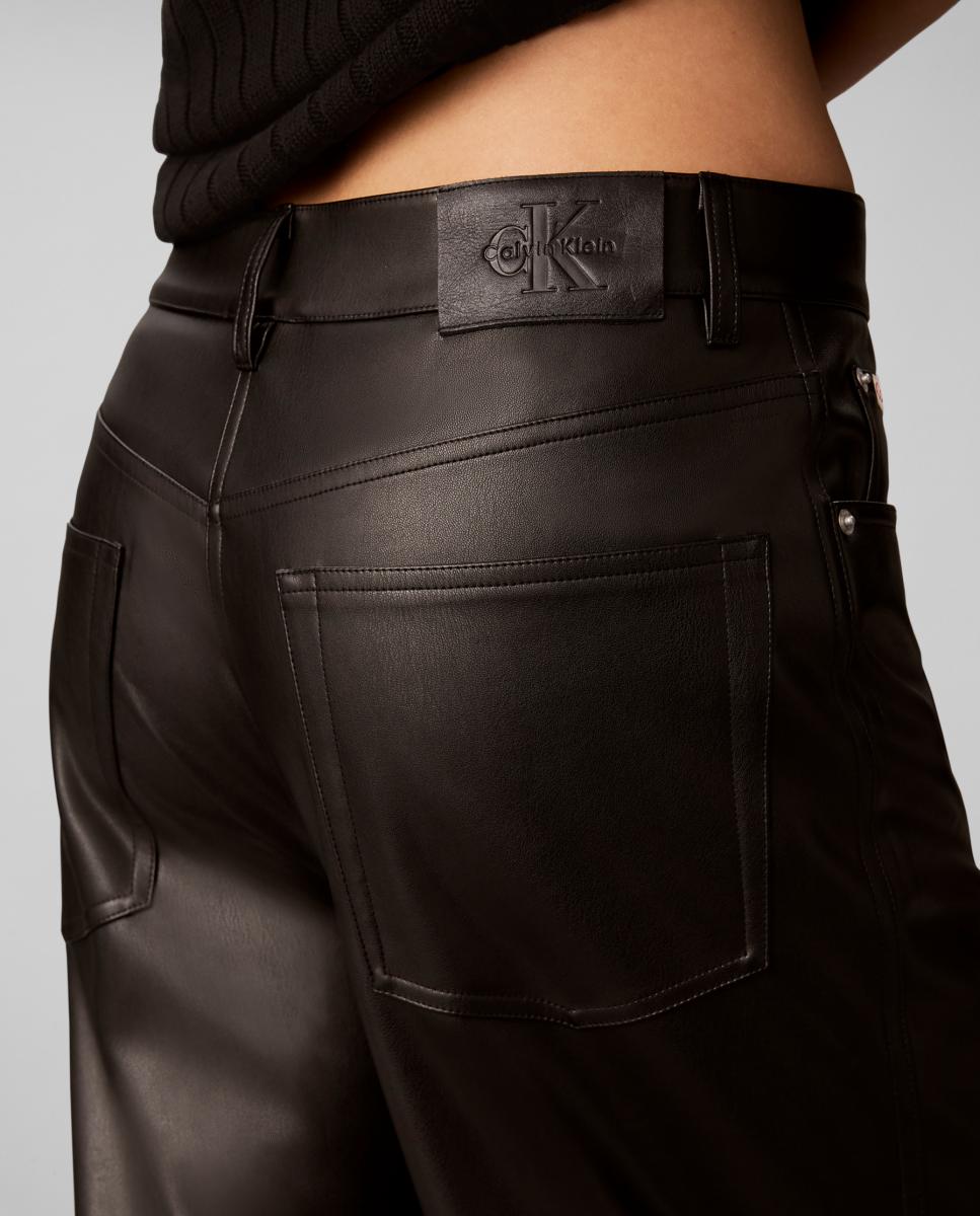Pantalón de mujer polipiel - Calvin Klein Jeans - Negro Negro-6