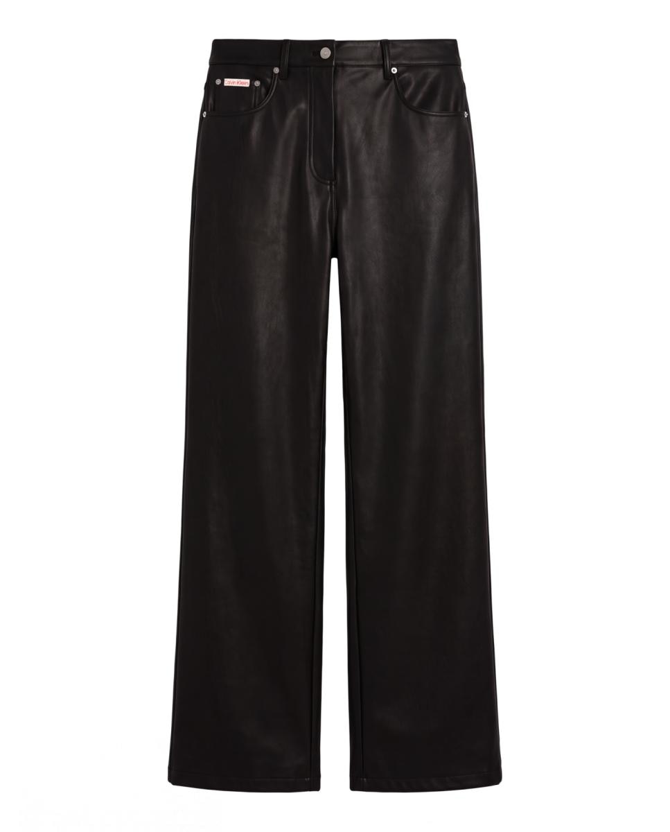 Pantalón de mujer polipiel - Calvin Klein Jeans - Negro Negro-7