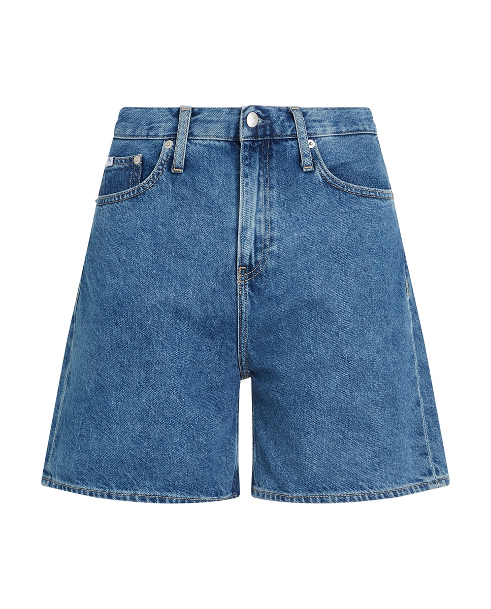 Bermudas Mom Fit de Ganga Azul-4