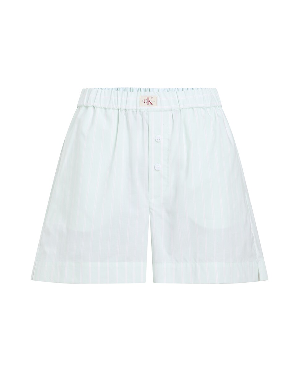 Calções em Tecido de Popelina Azul-claro-4