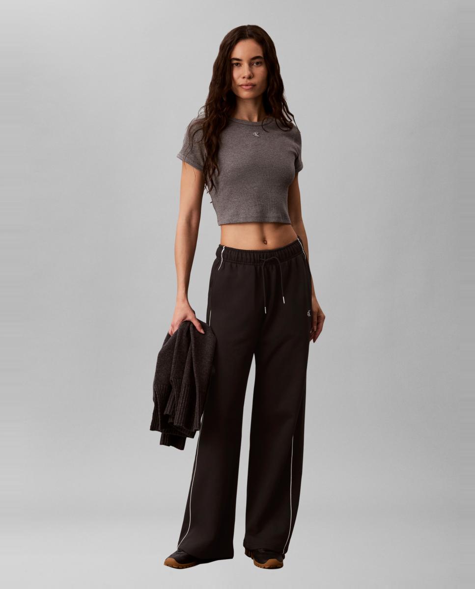 Pantalón de mujer monogram terry - Calvin Klein Jeans - Negro Negro-1