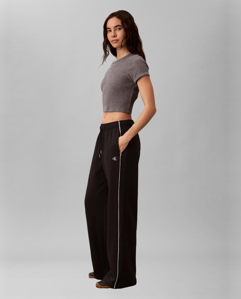 Pantalón de mujer monogram terry - Calvin Klein Jeans - Negro Negro-5