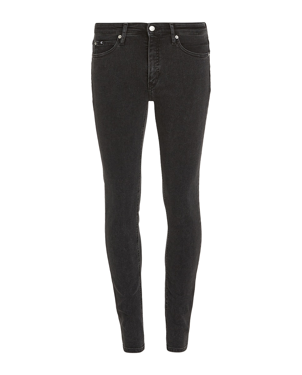 Jeans Mid Rise Skinny Preto-4