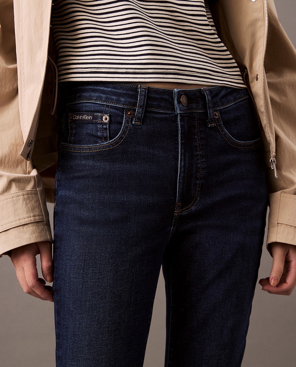 Jeans Skinny de Cintura Média Azul-2