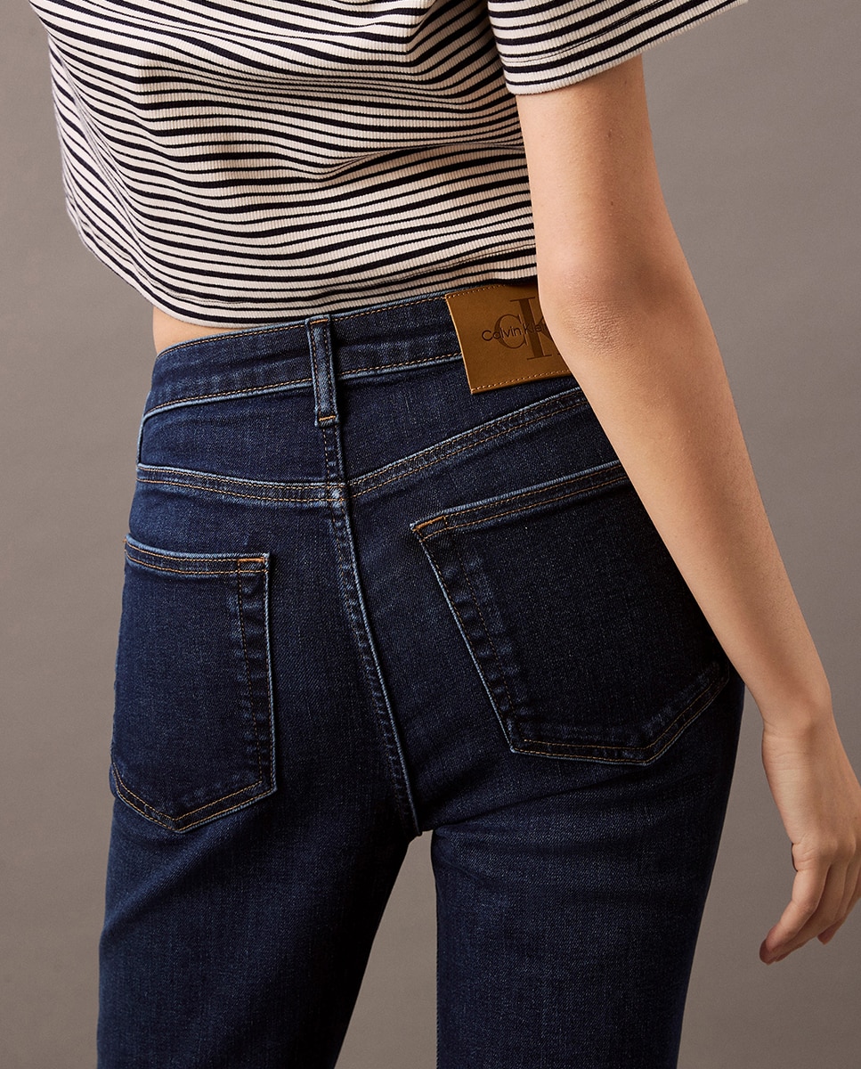 Jeans Skinny de Cintura Média Azul-3