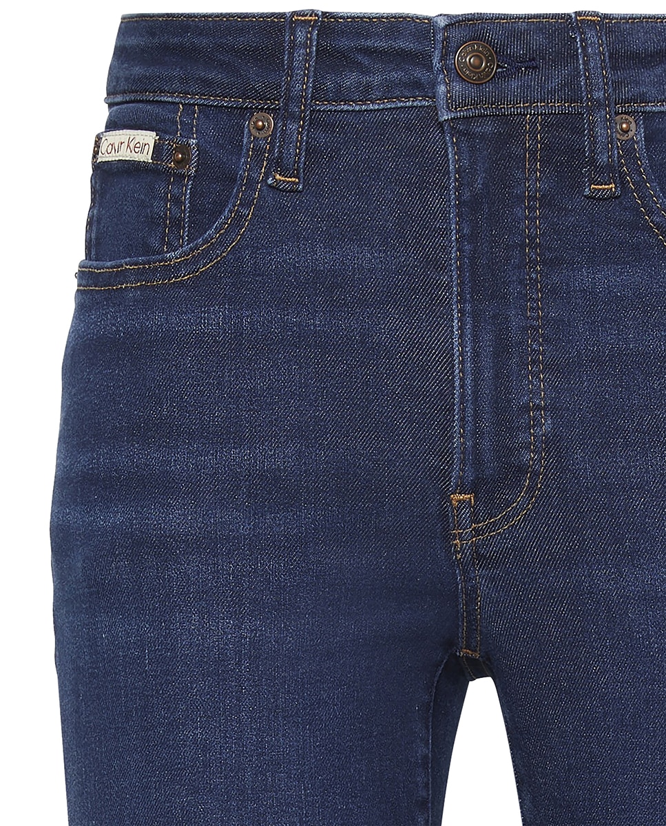 Jeans Skinny de Cintura Média Azul-8