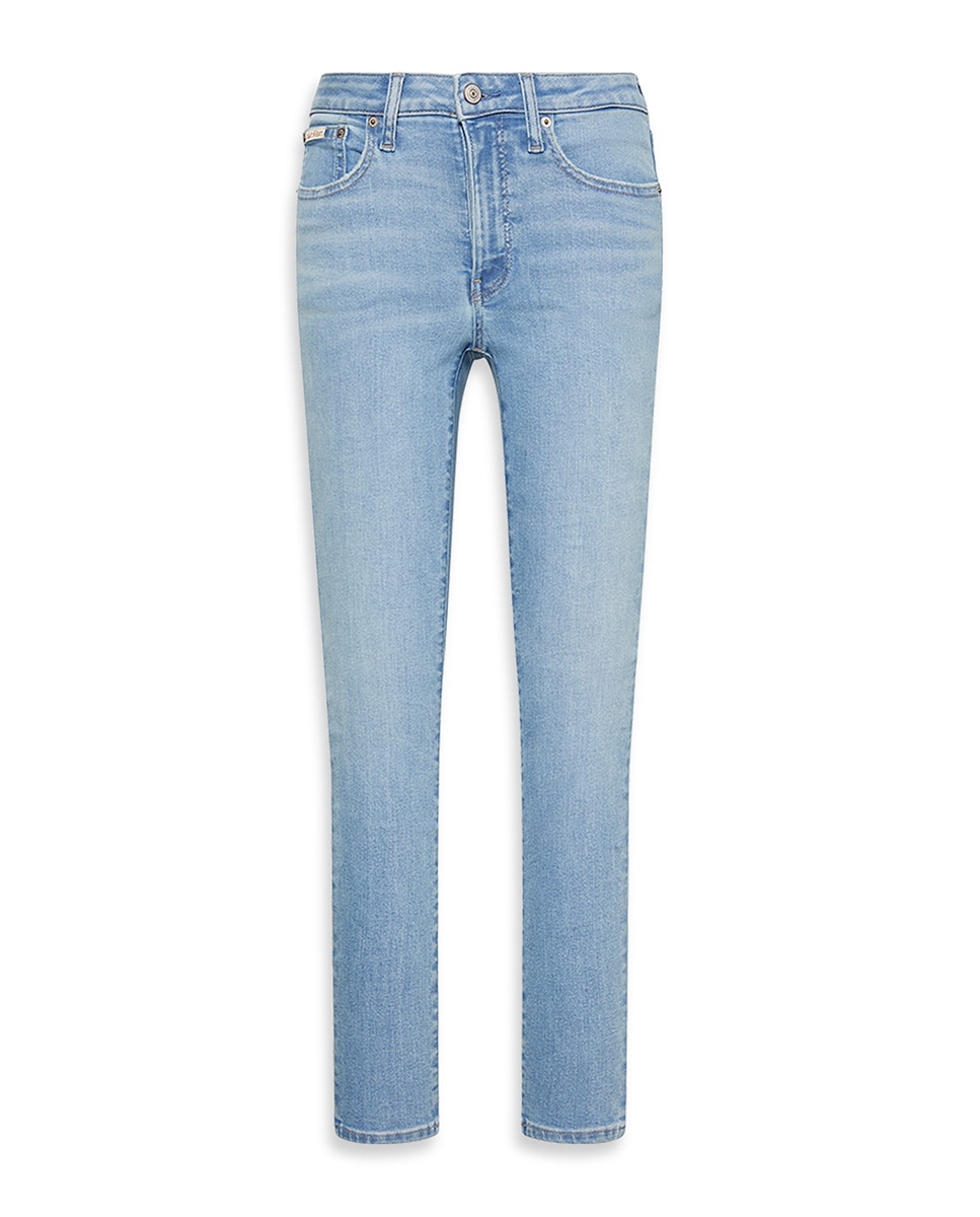 Jeans Skinny de Cintura Média Azul-claro-6