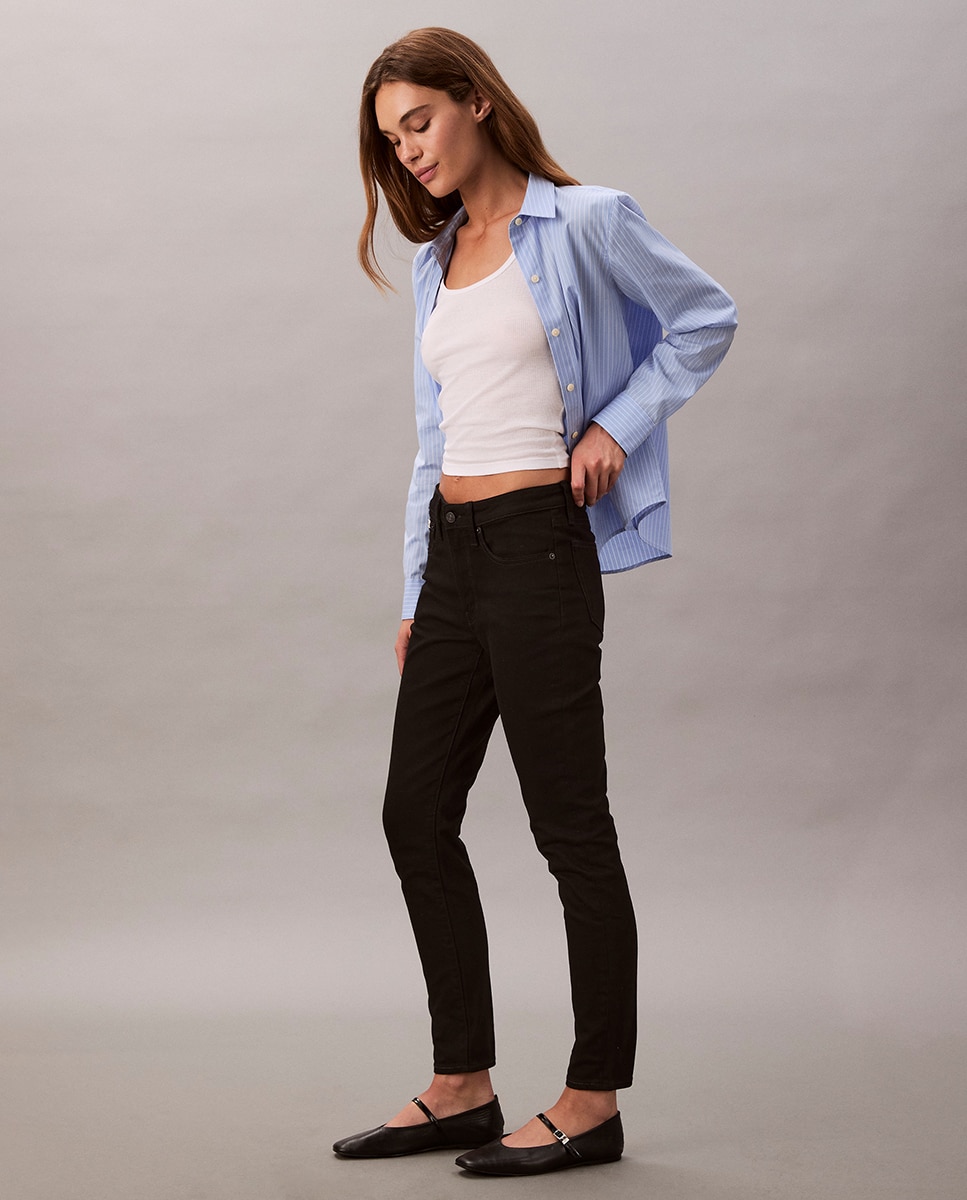 Imagem 0 de Jeans Skinny de Cintura Média