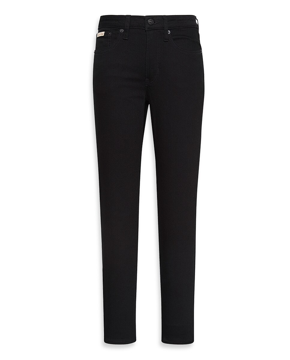 Jeans Skinny de Cintura Média Preto-6