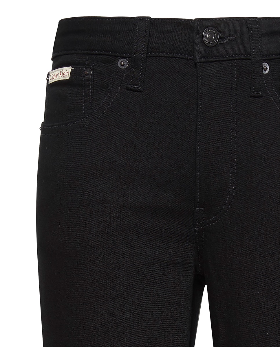 Jeans Skinny de Cintura Média Preto-8