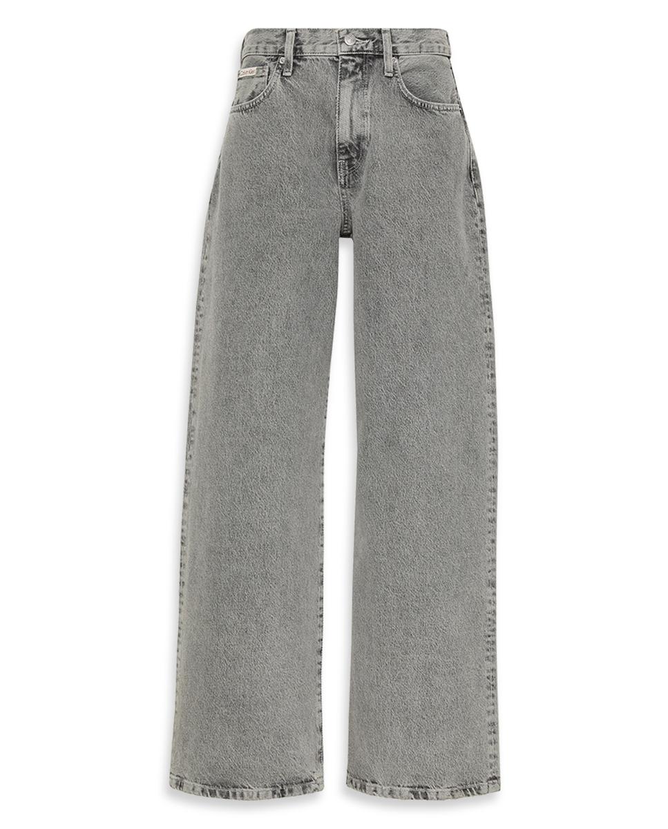 Jeans Fit Wide Leg Cinzento-6
