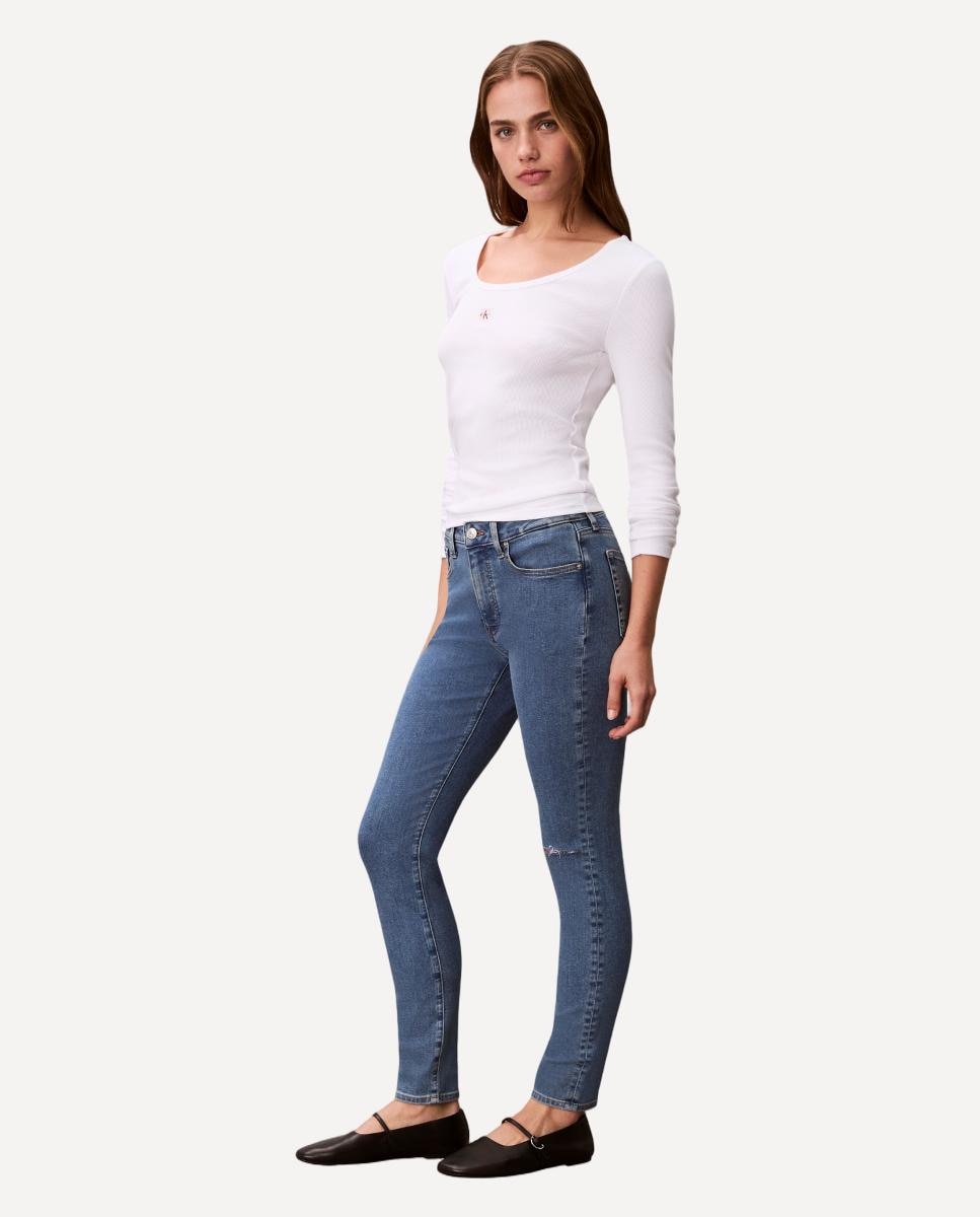 Jeans Skinny Mid Rise Azul-3
