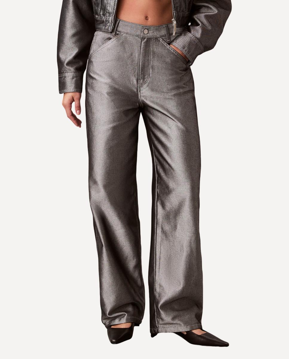 Jeans Barrel Fit Cinzento-2