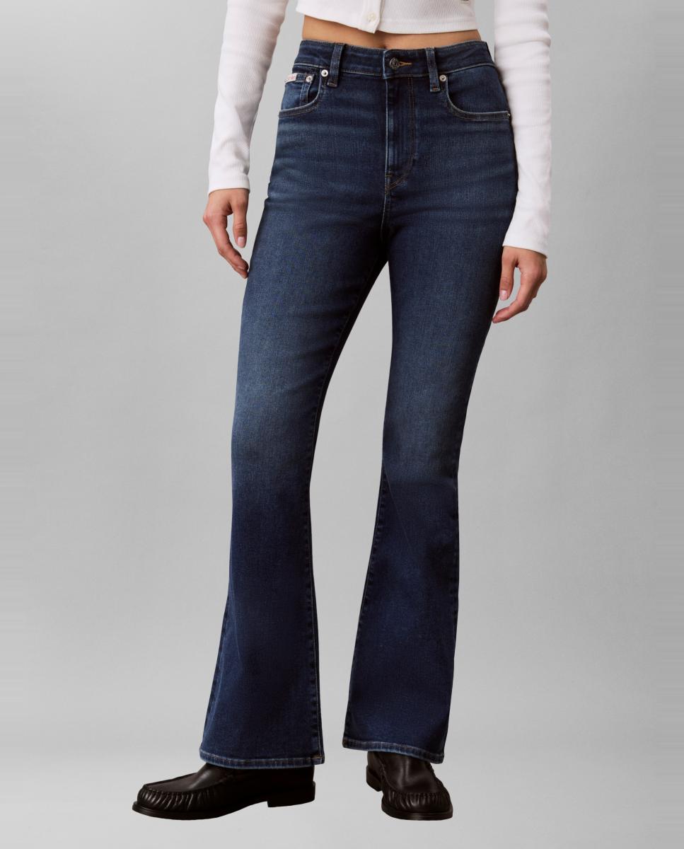 Vaquero de mujer tiro alto flare - Calvin Klein Jeans - Azul Azul-2