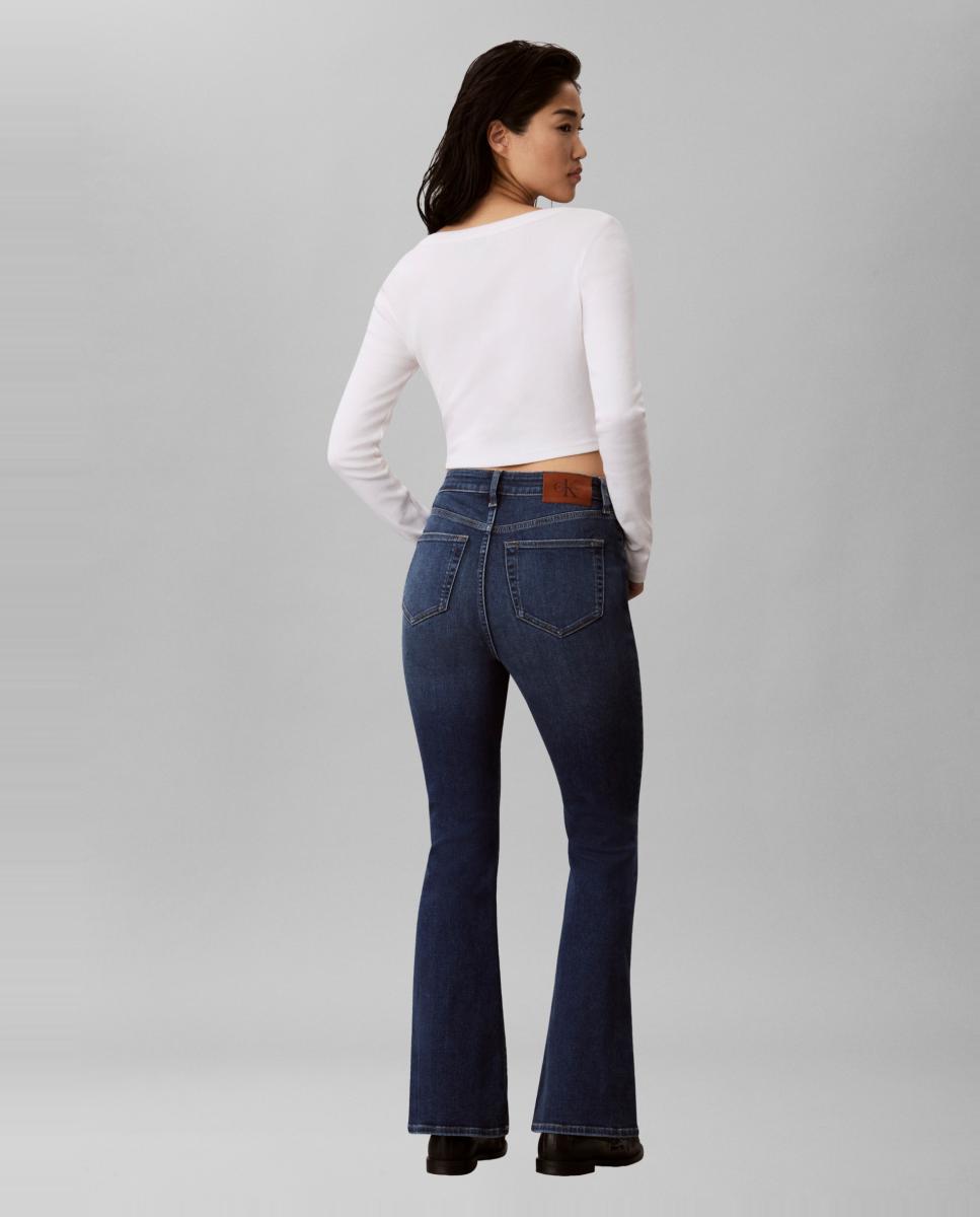 Vaquero de mujer tiro alto flare - Calvin Klein Jeans - Azul Azul-3