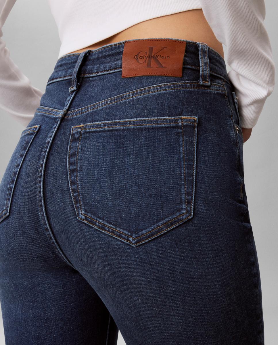 Vaquero de mujer tiro alto flare - Calvin Klein Jeans - Azul Azul-4