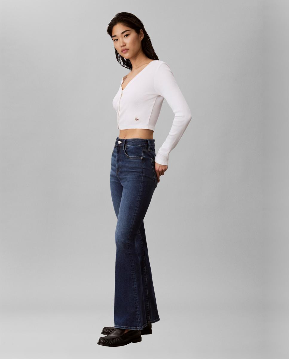 Vaquero de mujer tiro alto flare - Calvin Klein Jeans - Azul Azul-5