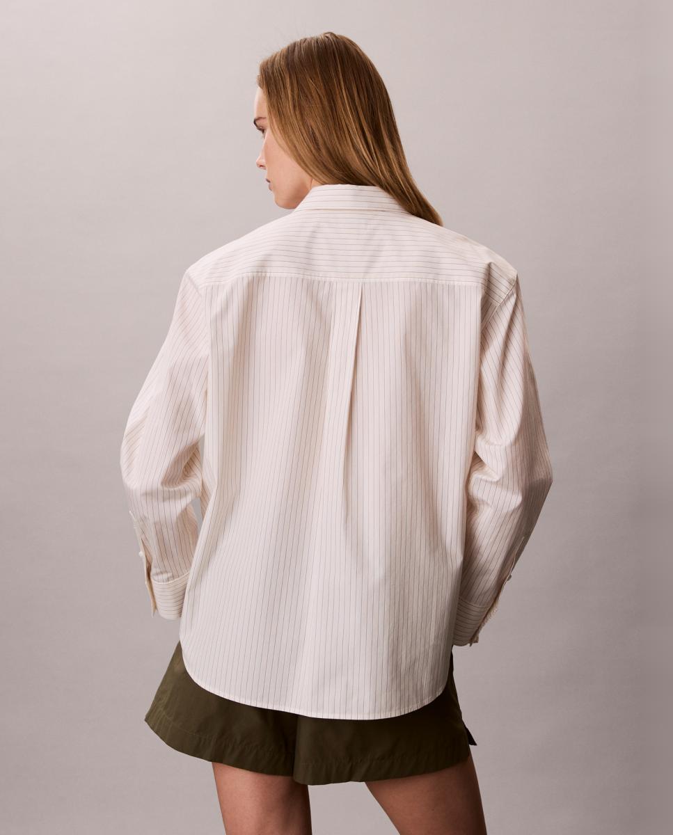Camisa de Popelina Relaxed Fit Branco-4