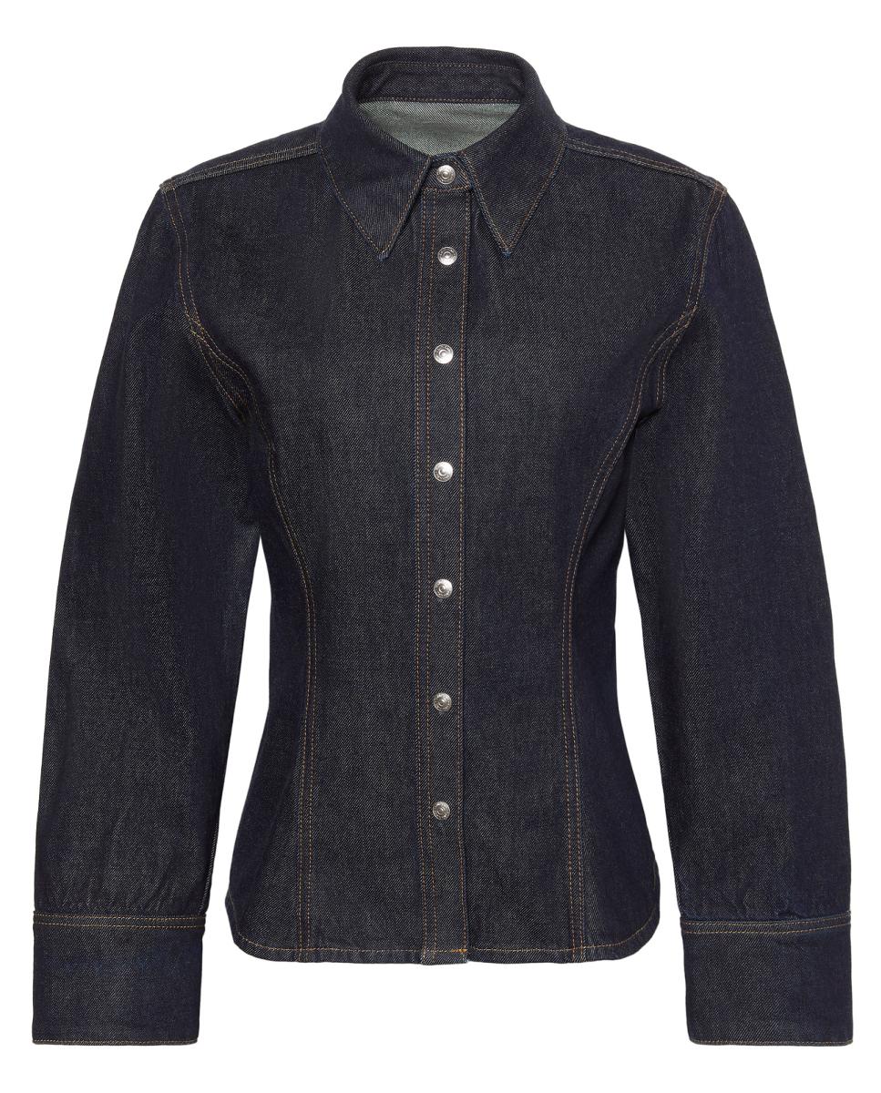 Camisa de Ganga Justa Azul-6