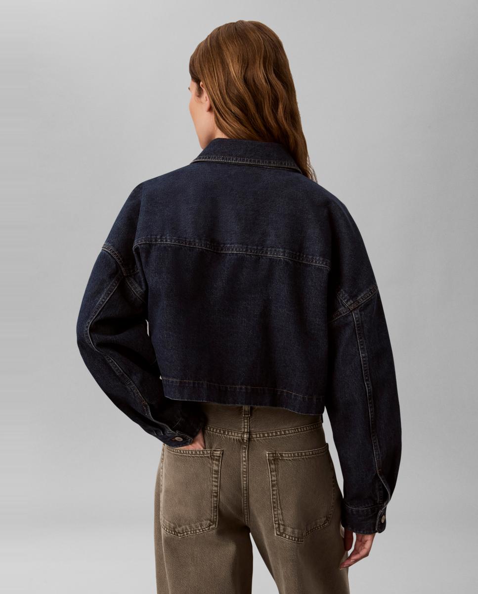 Camisa vaquera de mujer cropped logo - Calvin Klein Jeans - Azul Azul-2