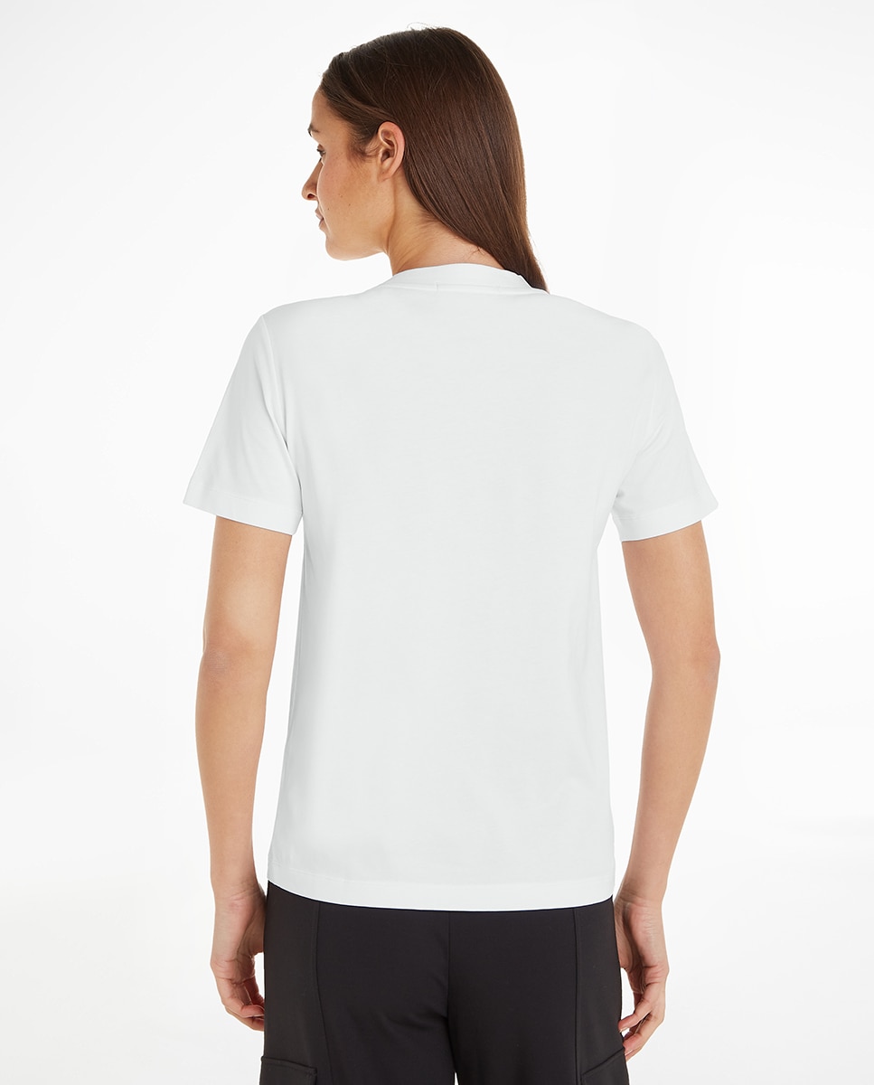 T-shirt Slim Fit com Manga Curta Branco-2