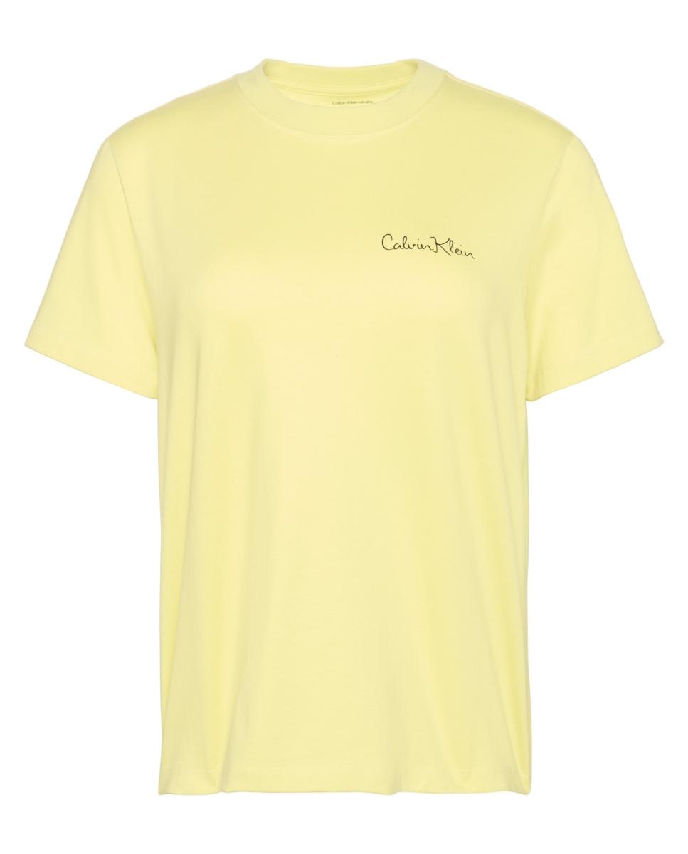 T-shirt com Logótipo Cursivo Amarelo-5
