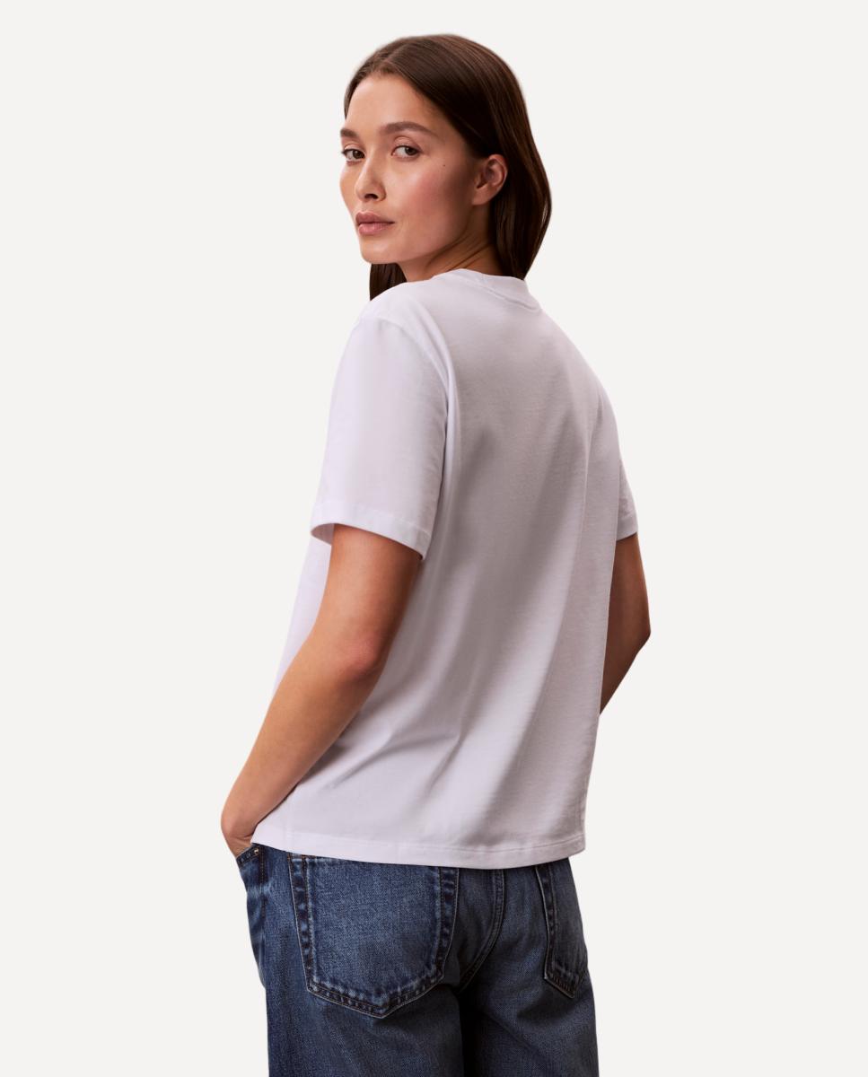 T-shirt com Logótipo Cursivo Branco-3