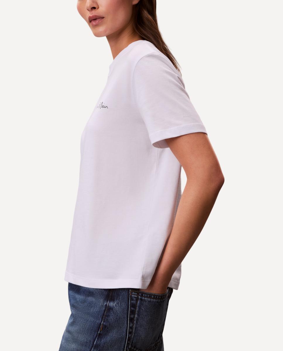 T-shirt com Logótipo Cursivo Branco-5