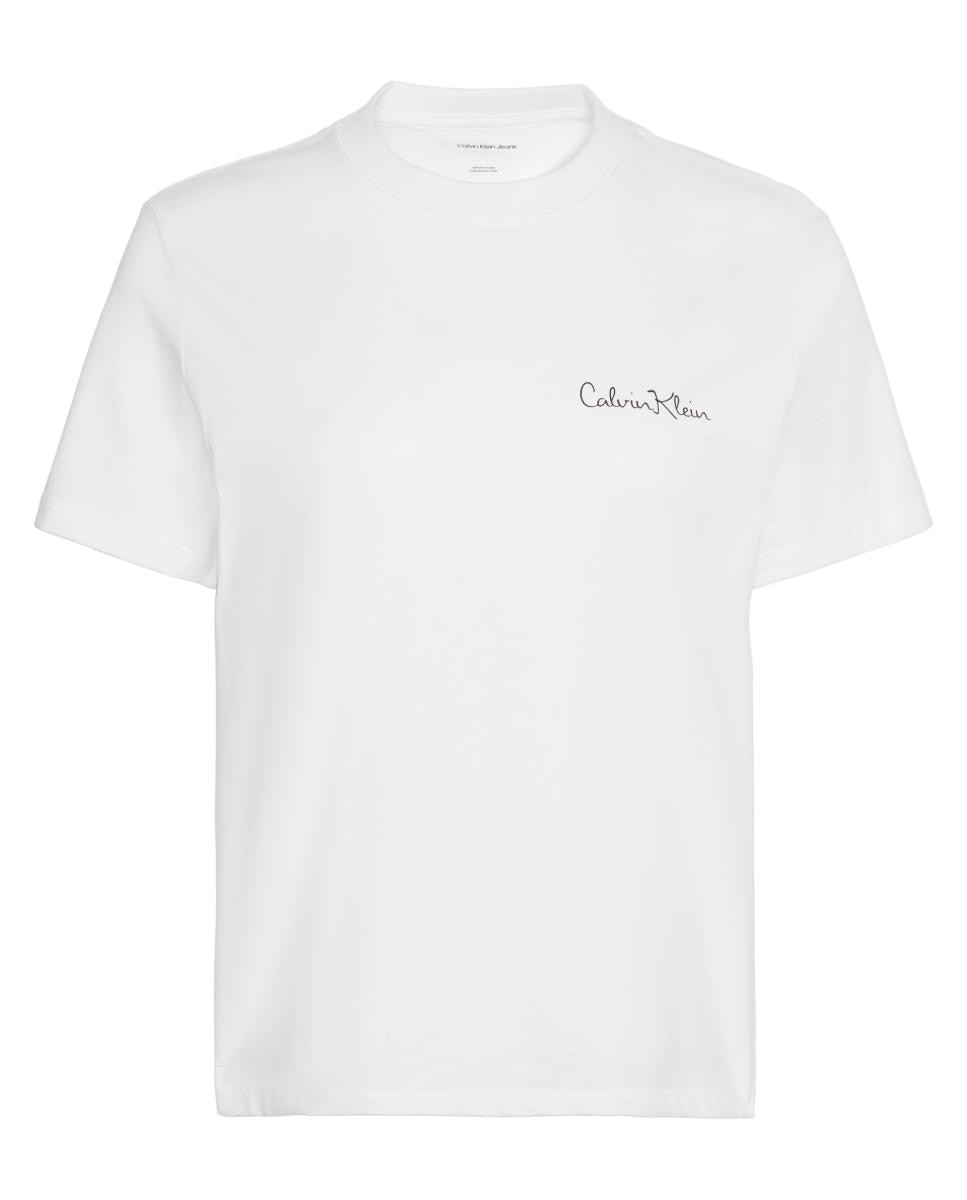 T-shirt com Logótipo Cursivo Branco-6