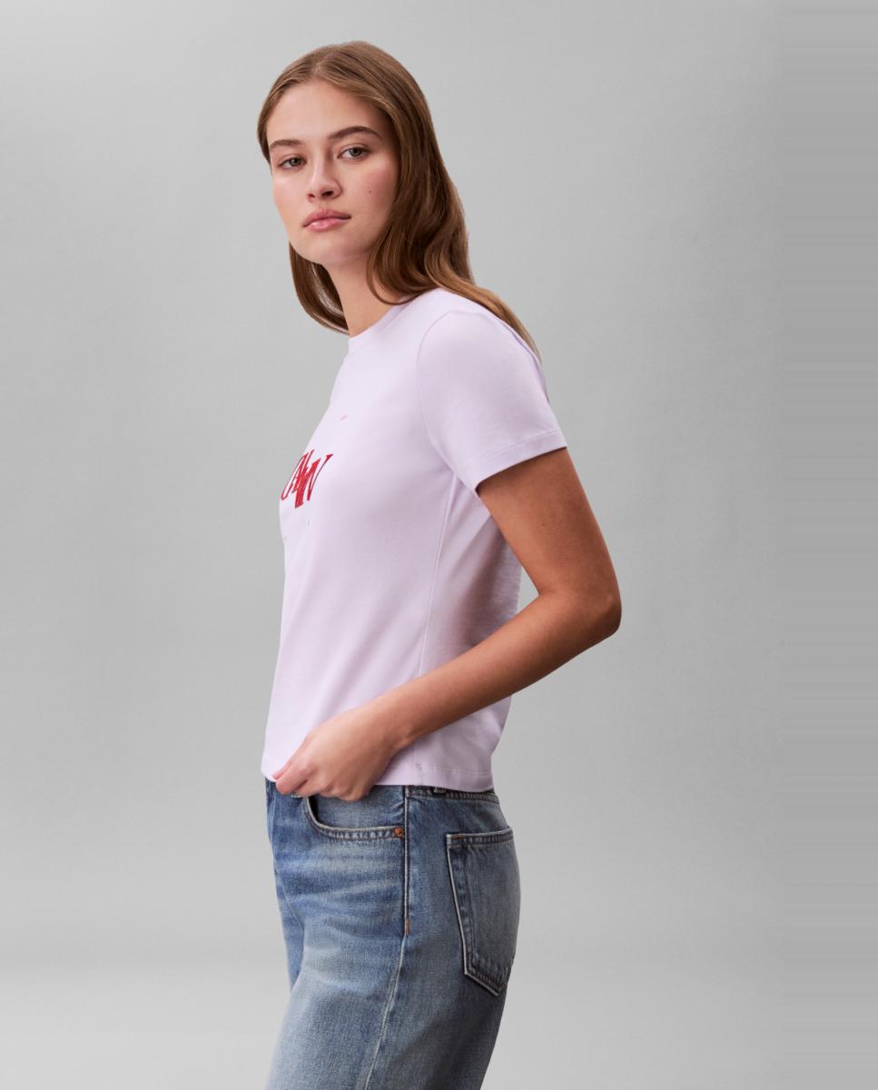 T-shirt Gráfica Slim Fit Lilás-4