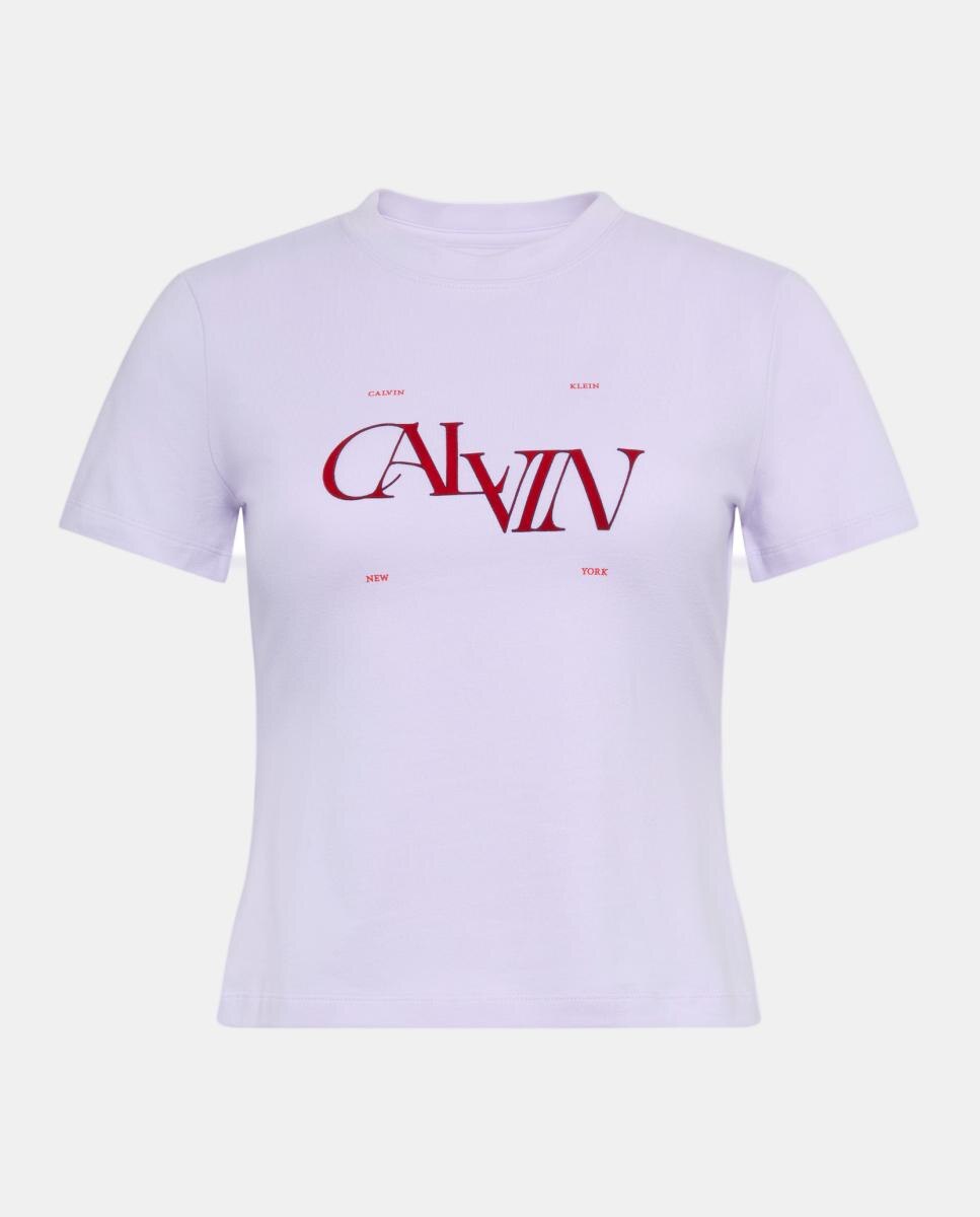 T-shirt Gráfica Slim Fit Lilás-5