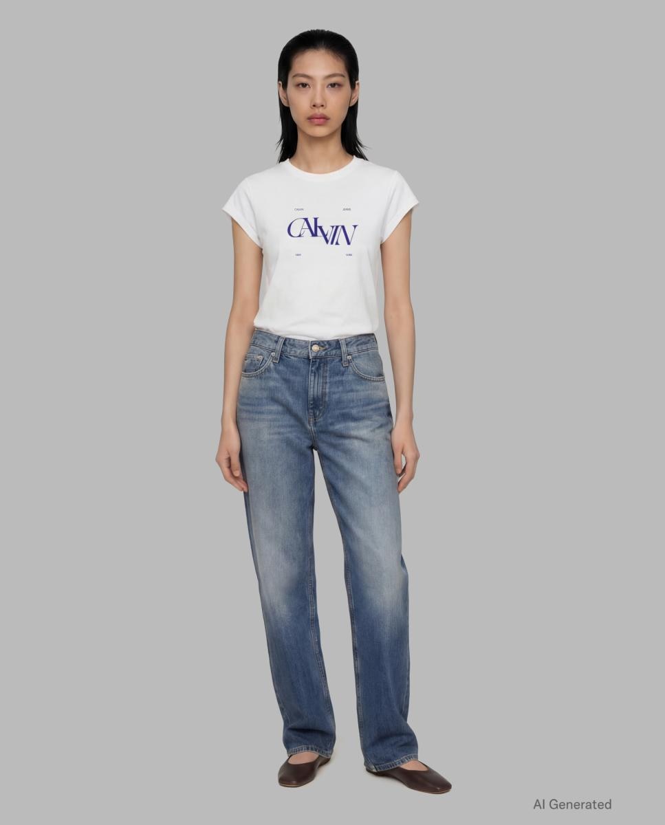 T-shirt Gráfica Slim Fit Branco-4