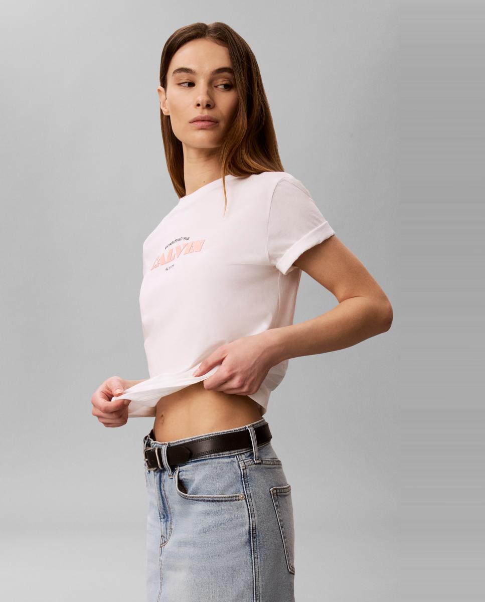 T-shirt com Estampado Gráfico Branco-4