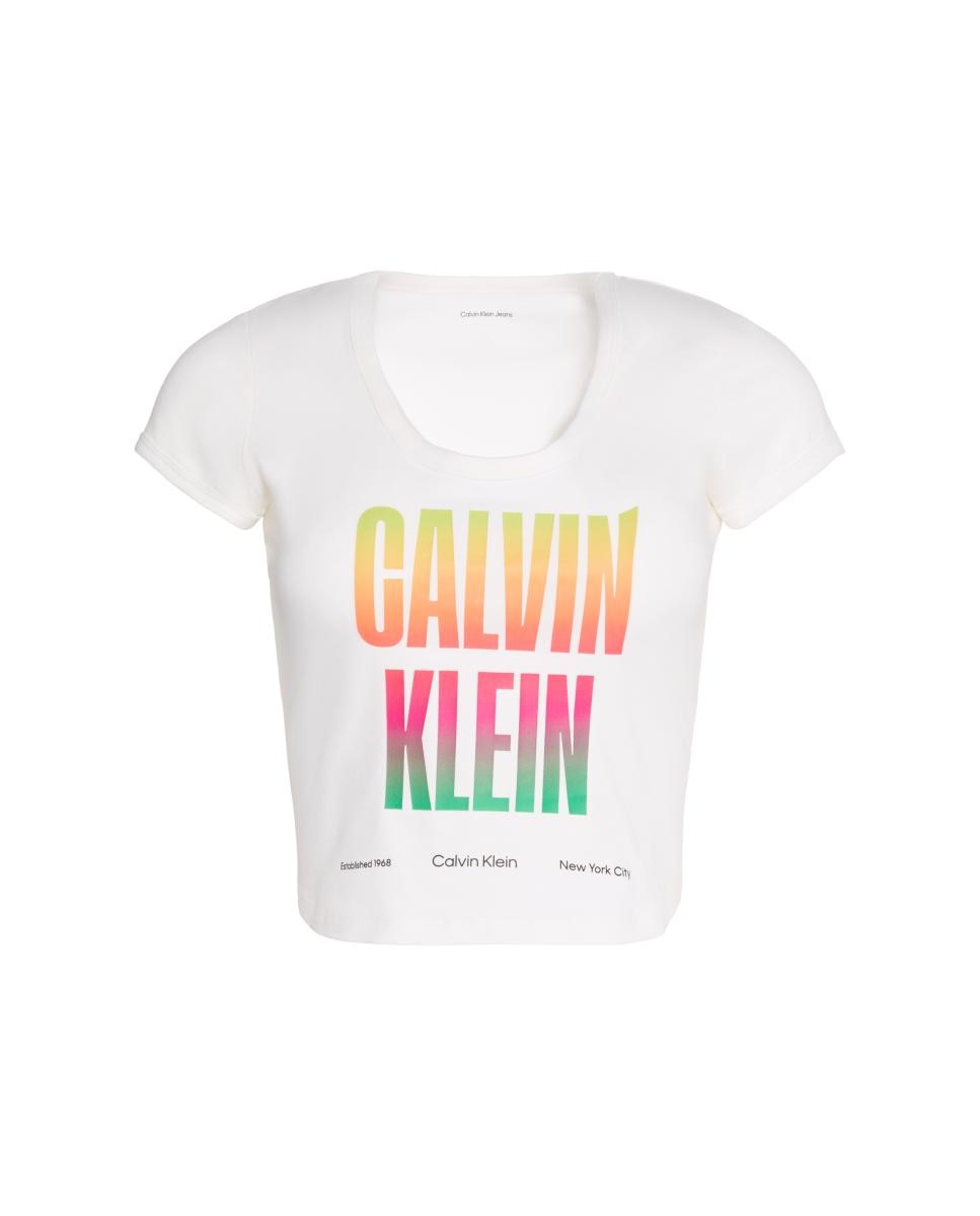 T-shirt Curta com Estampado Gráfico Branco-6