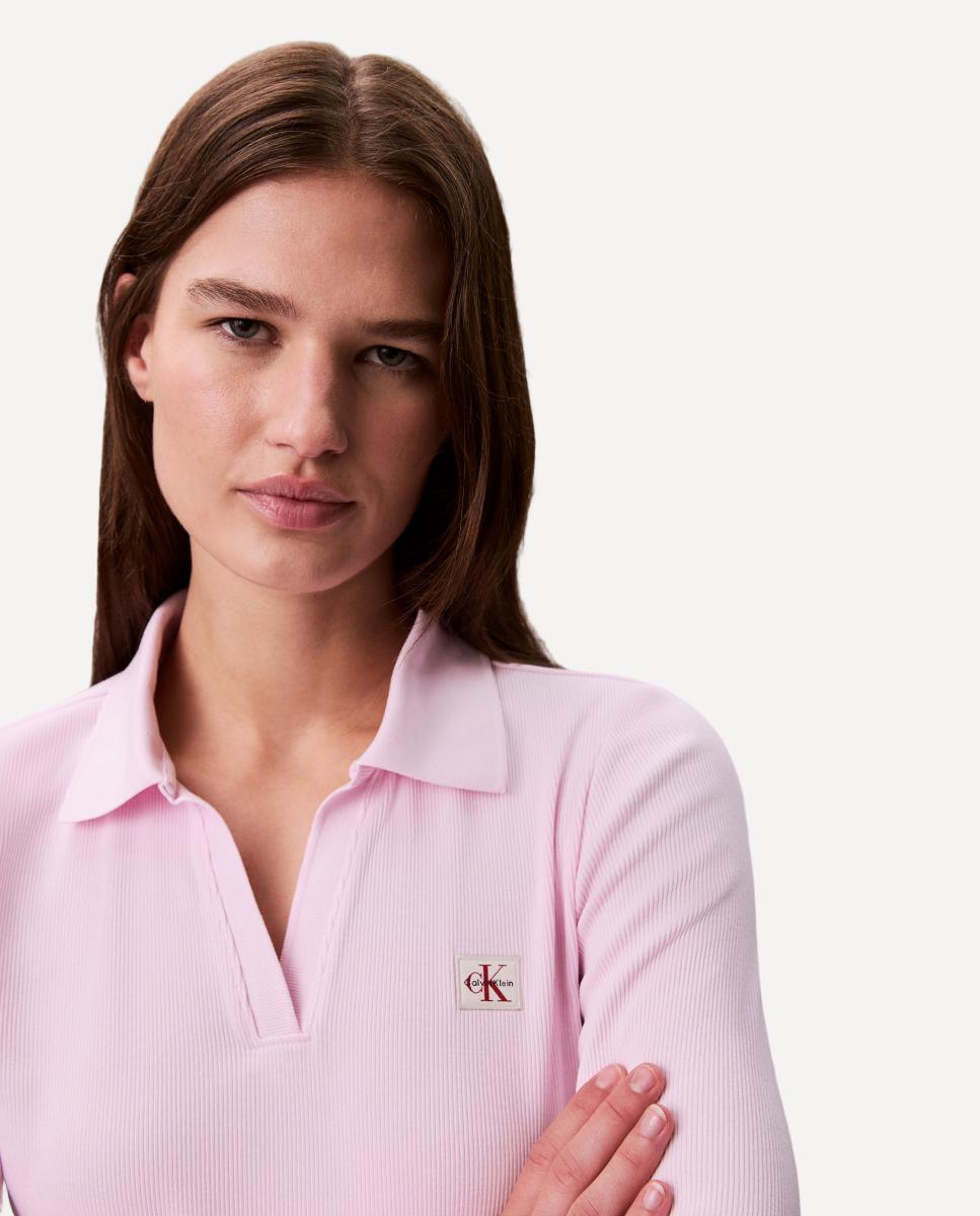 T-shirt com Logótipo de Insígnia Rosa-claro-3