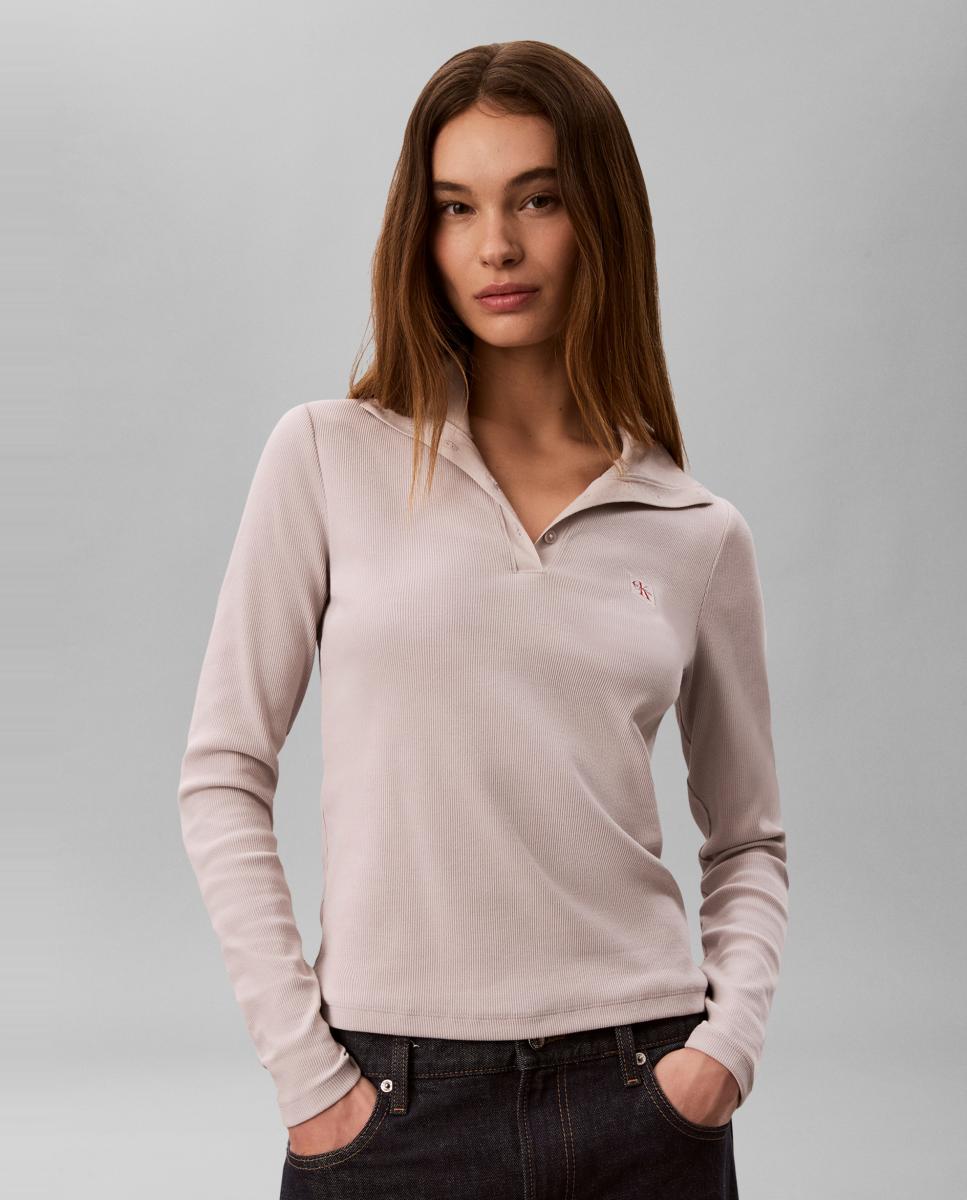 Jersey de mujer cuello alto - Calvin Klein Jeans - Blanco Blanco-1